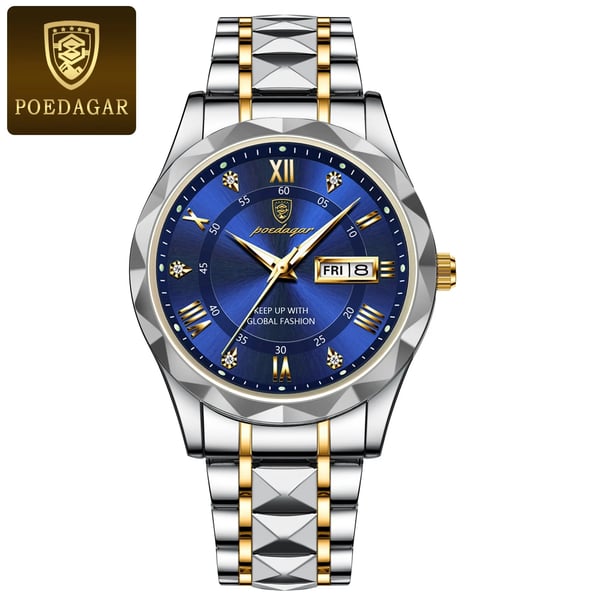 Ripob Modell 615 | Luxuriöse Herrenarmbanduhr | Japanisches MIYOTA Quarzwerk | Gehäuse aus 316L Edelstahl | Hardlex Kristallglas | 3 ATM wasserdicht | Leuchtende Indizes & Datum