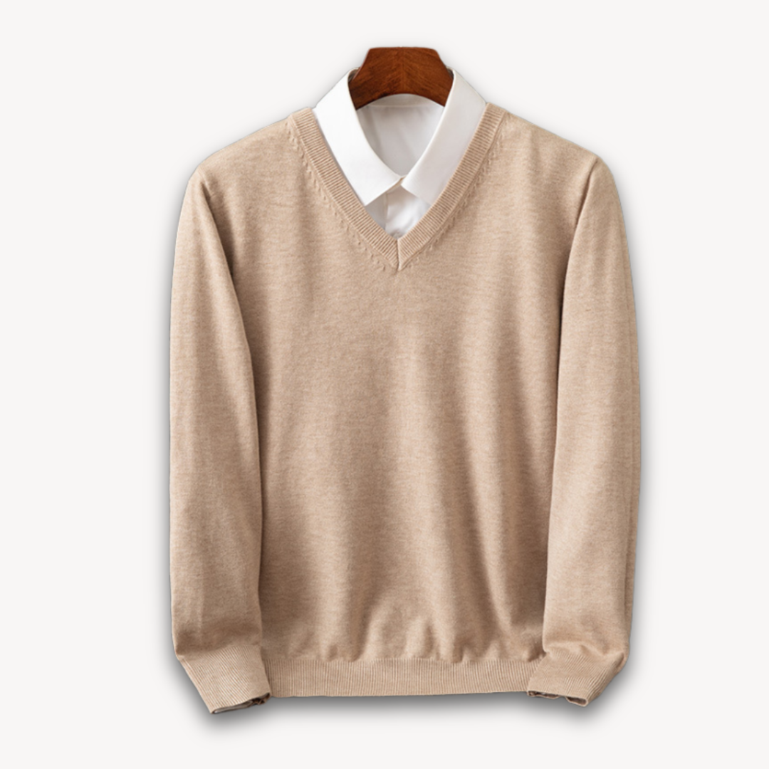 Herren Luxus Cashmere V-Ausschnitt Pullover – Weich, Elegant und Atmungsaktiv