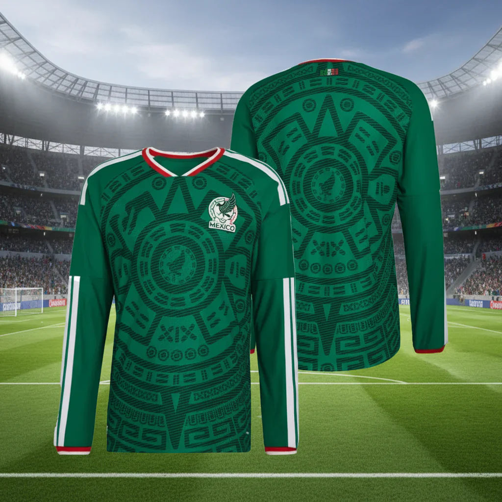 Mexiko Weltmeisterschaft Trikot 2026 Langarm Fußball Trikot Herren