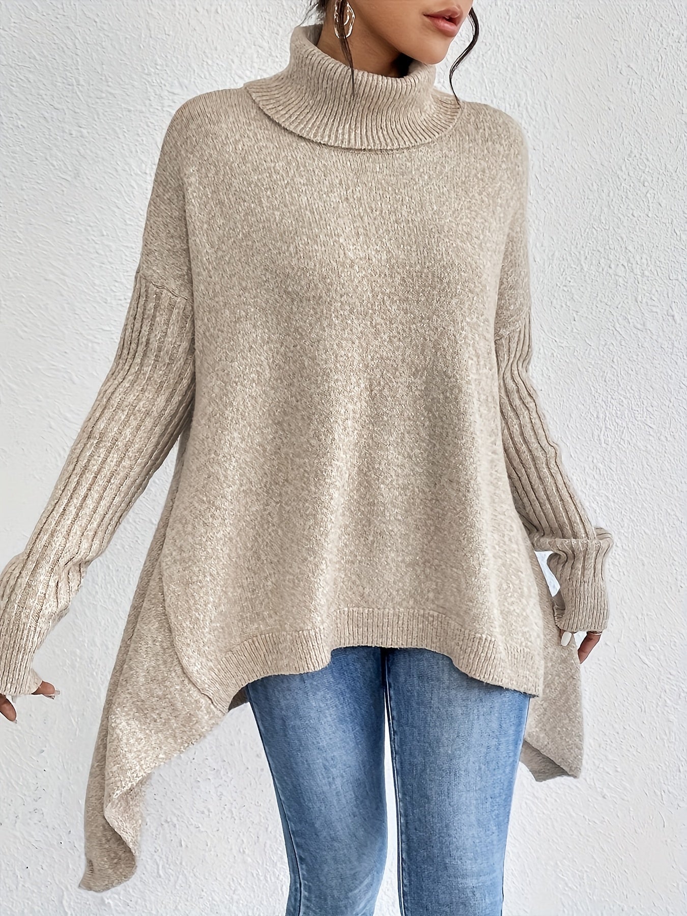 Damen Rollkragenpullover | Oversized Schnitt mit modernem hohen Kragen