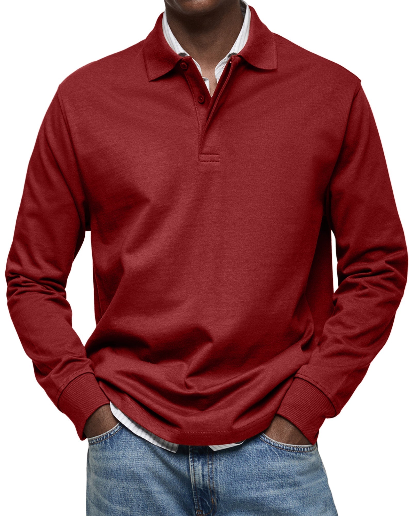 Herren Langarm-Polohemd | Eleganter Look und Alltagskomfort