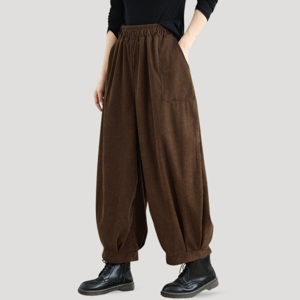 Women's Corduroy Wide-Leg Trousers | High Waist and Casual Style