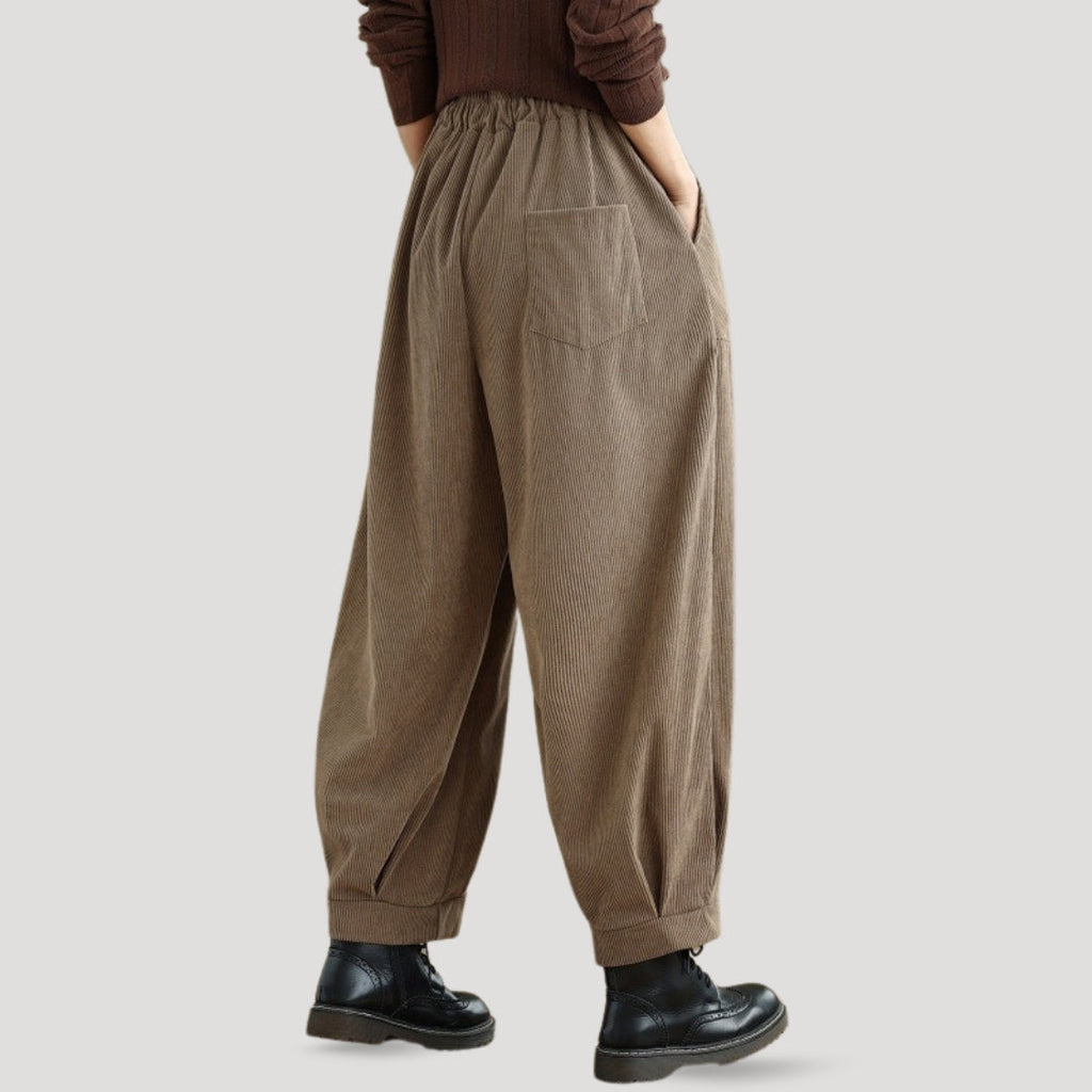 Women's Corduroy Wide-Leg Trousers | High Waist and Casual Style