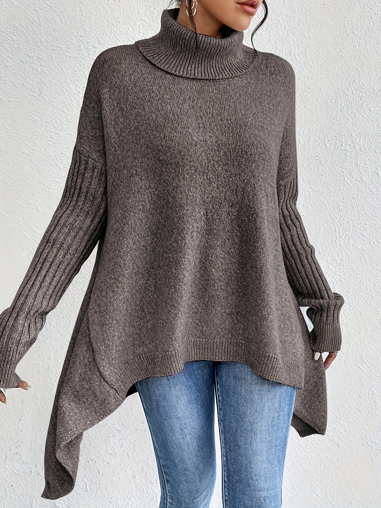Damen Rollkragenpullover | Oversized Schnitt mit modernem hohen Kragen