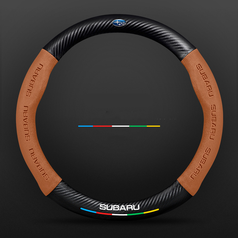 Anti-Rutsch 3D-geprägter Carbon-Leder-Lenkradbezug Universelle Passform