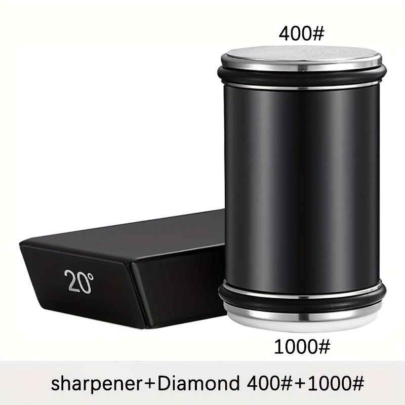 EdgeCraft DuoSharp Sharpening Stone Set | Diamond Stone with Magnetic Holder | 15° & 20° Sharpening Angles | Wood & Metal