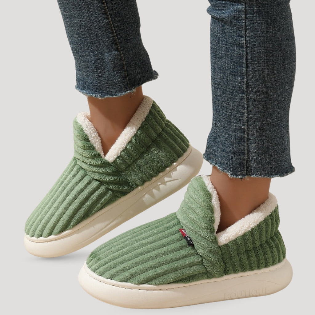 Damen Fleece Hausschuh-Stiefel | Warm, Weich und Einfach zu Tragen