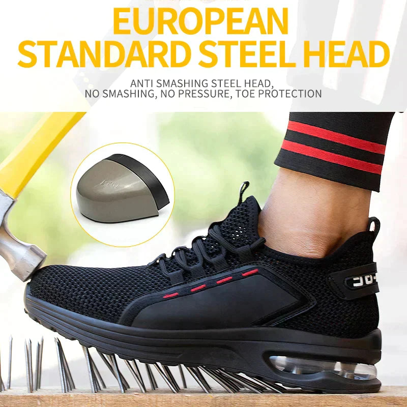Work shoes with steel toe cap | Ultra-light, Breathable, Slip-resistant