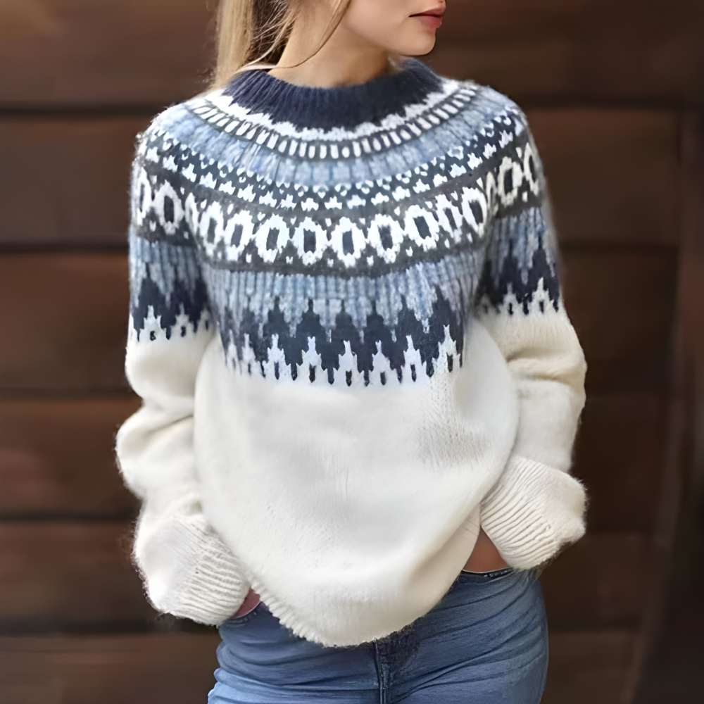 Damen Fair Isle Winterpullover | Lockere Passform und saisonales Muster