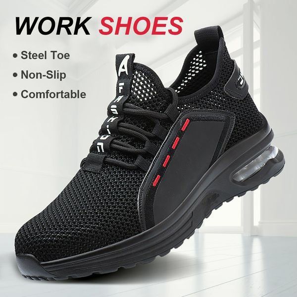 Work shoes with steel toe cap | Ultra-light, Breathable, Slip-resistant