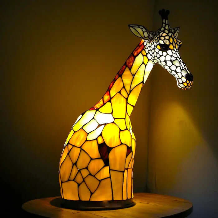 Lampa stołowa Tiffany z kolorowego szkła, lampa nocna, lampa ozdobna
