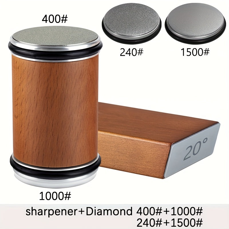 EdgeCraft DuoSharp Sharpening Stone Set | Diamond Stone with Magnetic Holder | 15° & 20° Sharpening Angles | Wood & Metal