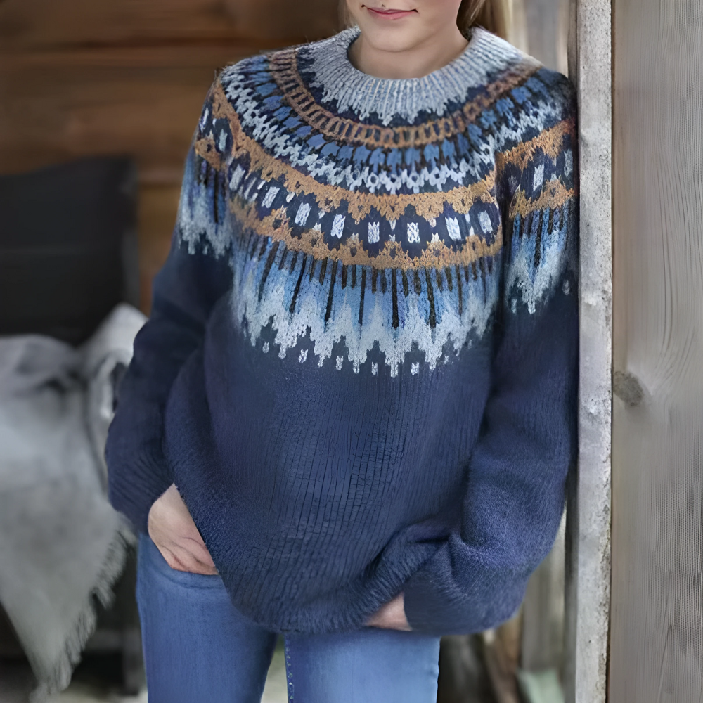 Damen Fair Isle Winterpullover | Lockere Passform und saisonales Muster