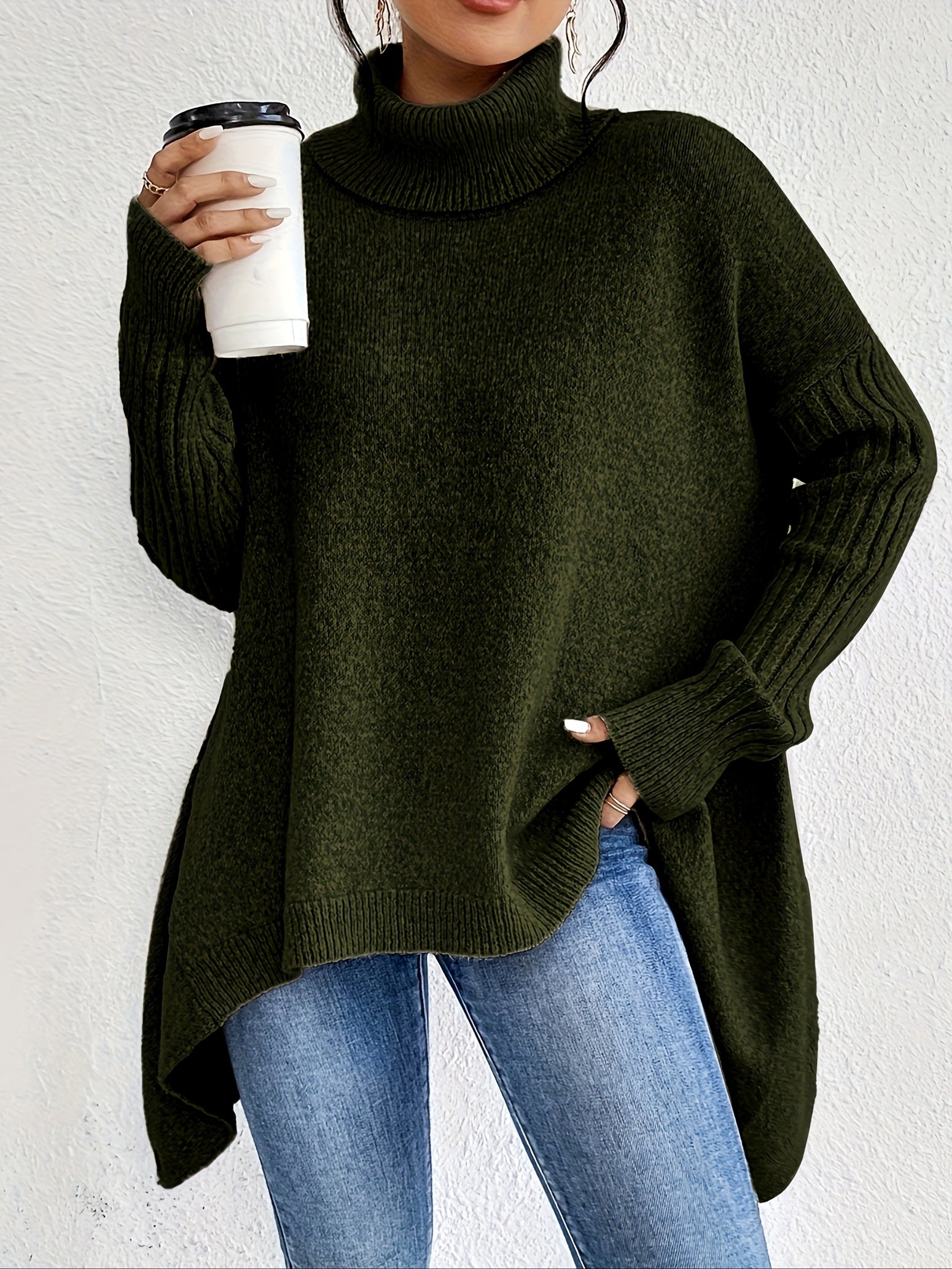 Damen Rollkragenpullover | Oversized Schnitt mit modernem hohen Kragen
