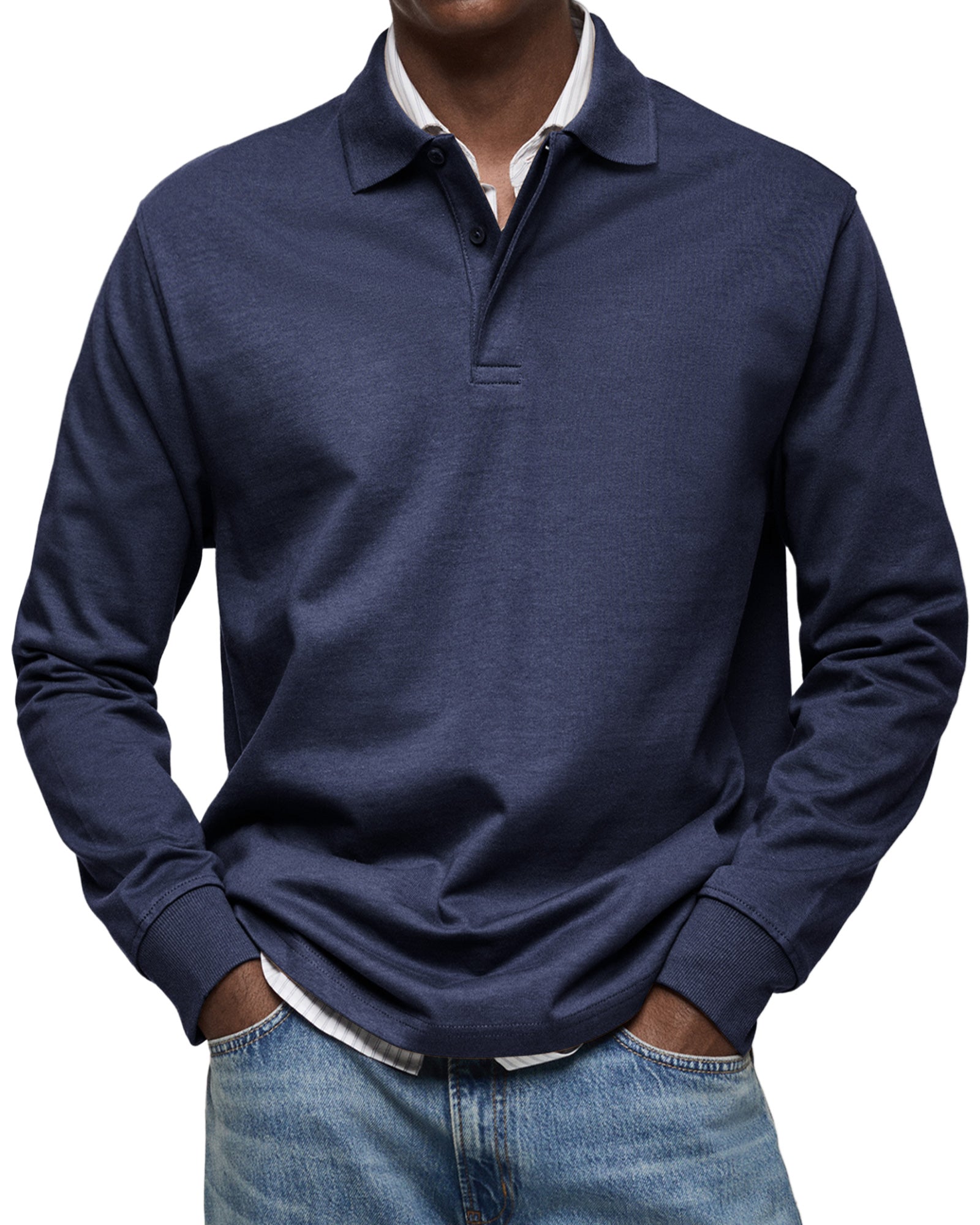 Herren Langarm-Polohemd | Eleganter Look und Alltagskomfort