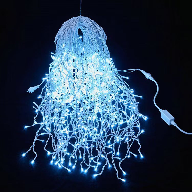 Ripob | Quntis 50m LED Eiszapfen Lichterkette | IP44 Wetterfest | 36V Niederspannung | 500+ LEDs | Eiszapfen Wasserfall-Effekt | Warmweiß