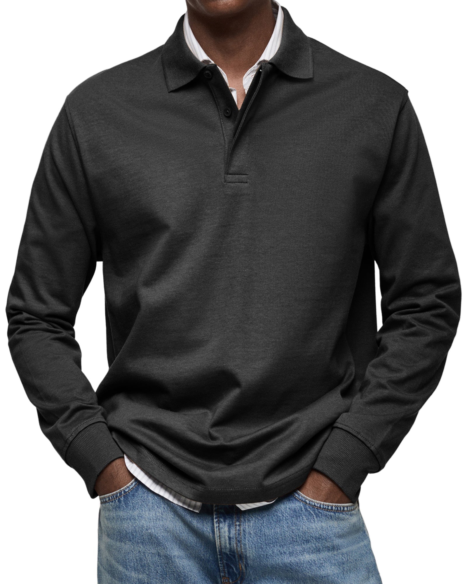 Herren Langarm-Polohemd | Eleganter Look und Alltagskomfort