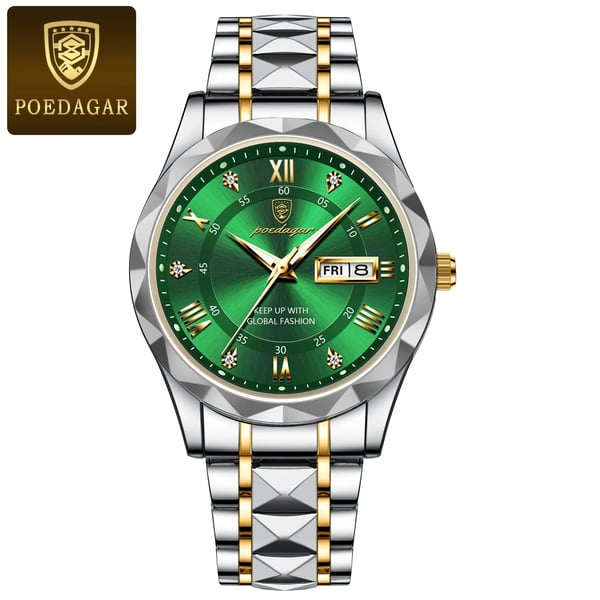 Ripob Modell 615 | Luxuriöse Herrenarmbanduhr | Japanisches MIYOTA Quarzwerk | Gehäuse aus 316L Edelstahl | Hardlex Kristallglas | 3 ATM wasserdicht | Leuchtende Indizes & Datum