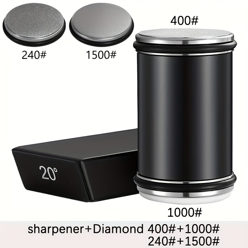 EdgeCraft DuoSharp Sharpening Stone Set | Diamond Stone with Magnetic Holder | 15° & 20° Sharpening Angles | Wood & Metal