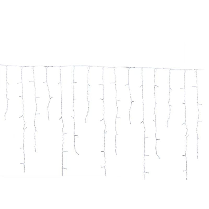 Ripob | Quntis 50m LED Eiszapfen Lichterkette | IP44 Wetterfest | 36V Niederspannung | 500+ LEDs | Eiszapfen Wasserfall-Effekt | Warmweiß