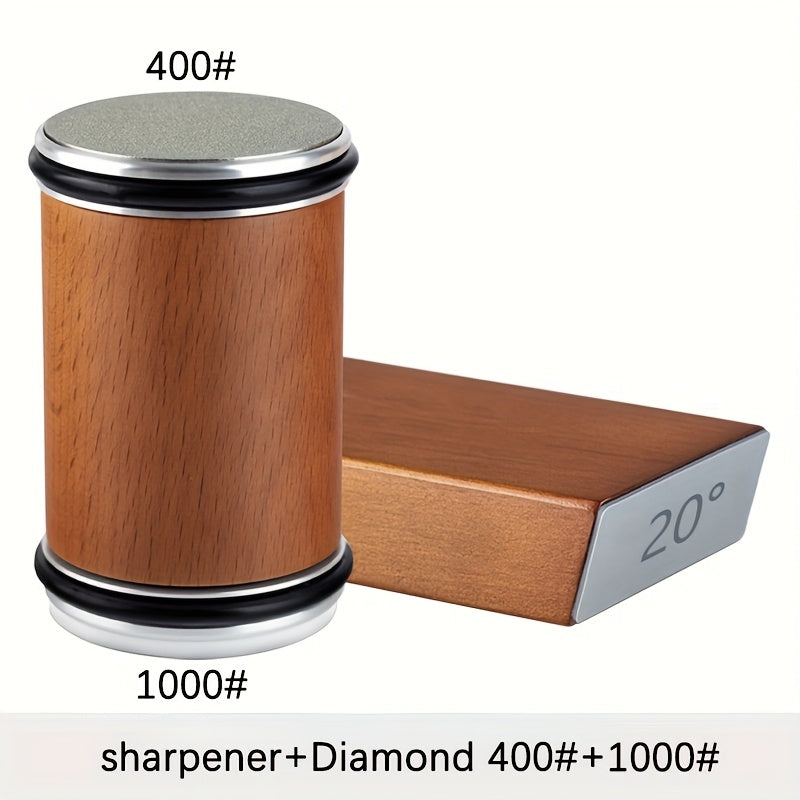EdgeCraft DuoSharp Sharpening Stone Set | Diamond Stone with Magnetic Holder | 15° & 20° Sharpening Angles | Wood & Metal