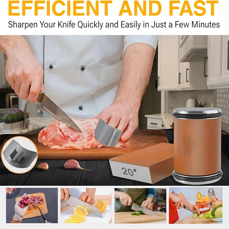 EdgeCraft DuoSharp Sharpening Stone Set | Diamond Stone with Magnetic Holder | 15° & 20° Sharpening Angles | Wood & Metal
