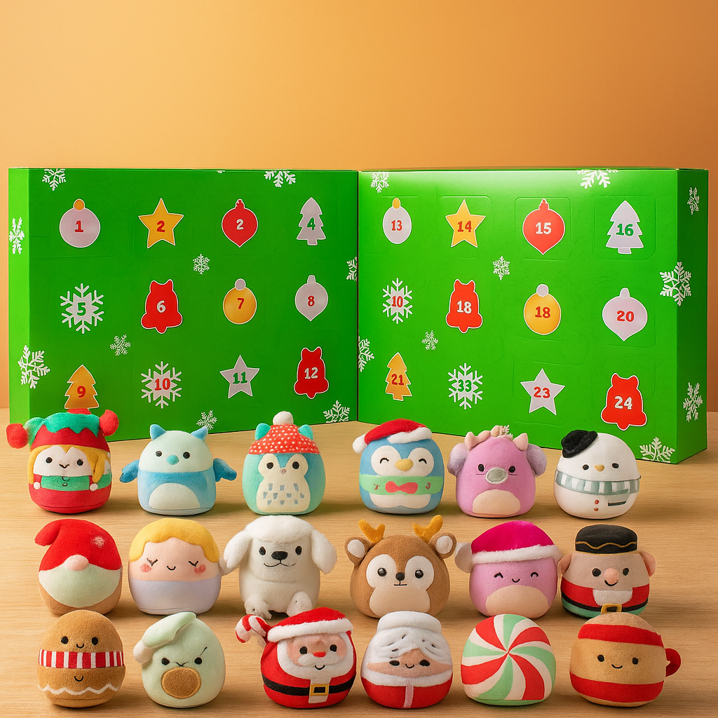 Adventskalender Plüschfiguren Set Kinder Geschenk