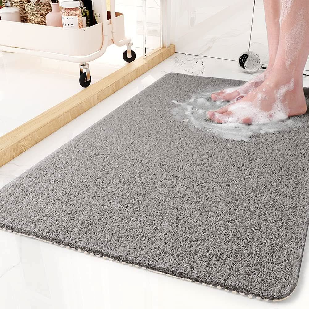 Tapis de douche Aqualuxe – Tapis de douche antidérapant avec système de drainage et surface douce comme un luffa