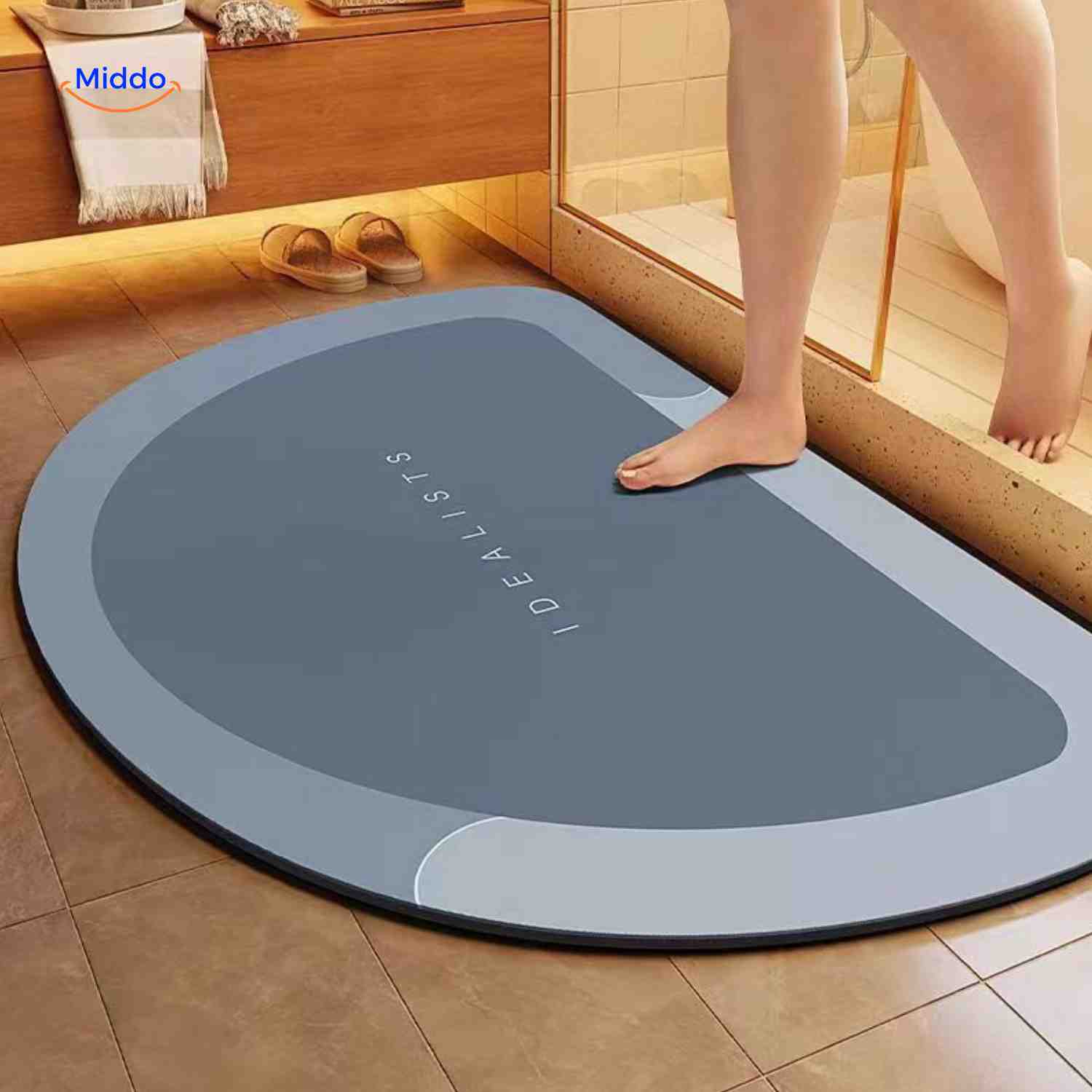 AquaSafe Badmatte | Schnelltrocknend, Rutschfest und Wasserabsorbierend