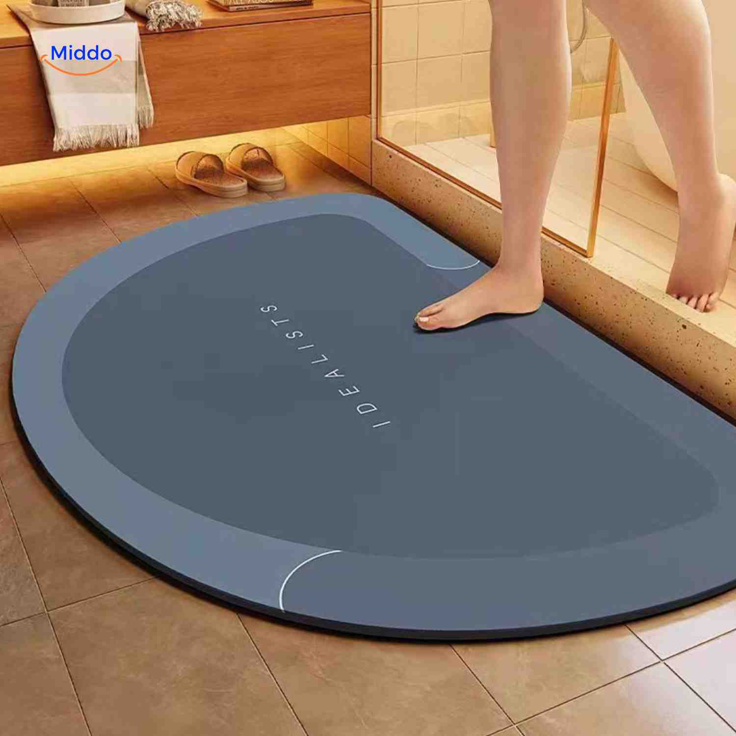 AquaSafe Badmatte | Schnelltrocknend, Rutschfest und Wasserabsorbierend