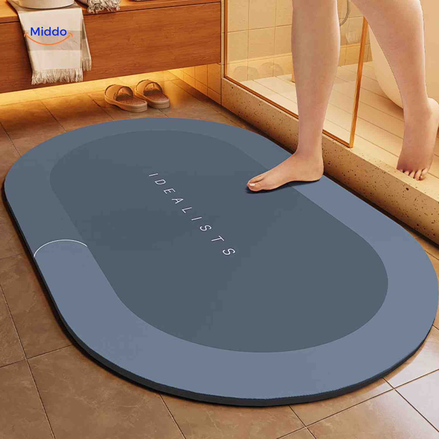 AquaSafe Badmatte | Schnelltrocknend, Rutschfest und Wasserabsorbierend