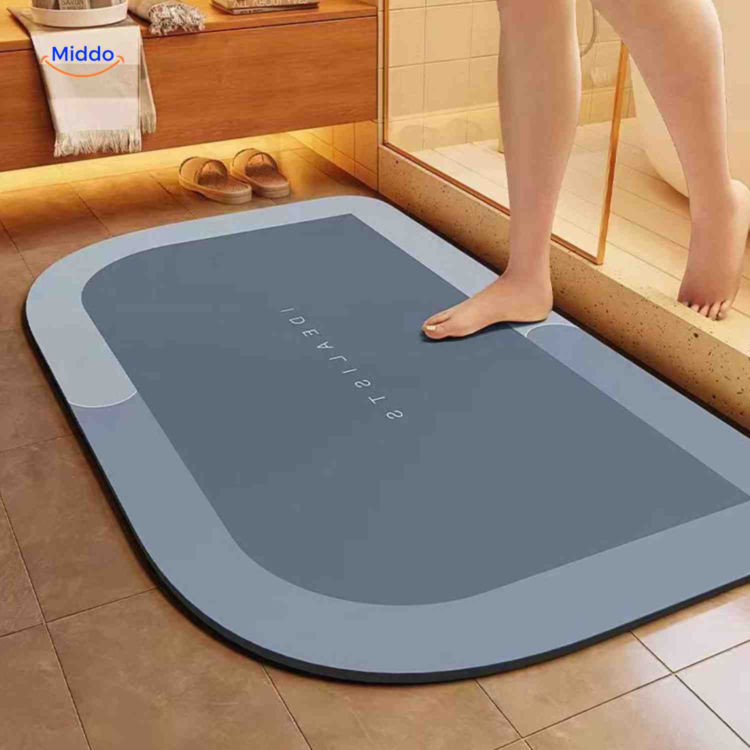 AquaSafe Badmatte | Schnelltrocknend, Rutschfest und Wasserabsorbierend