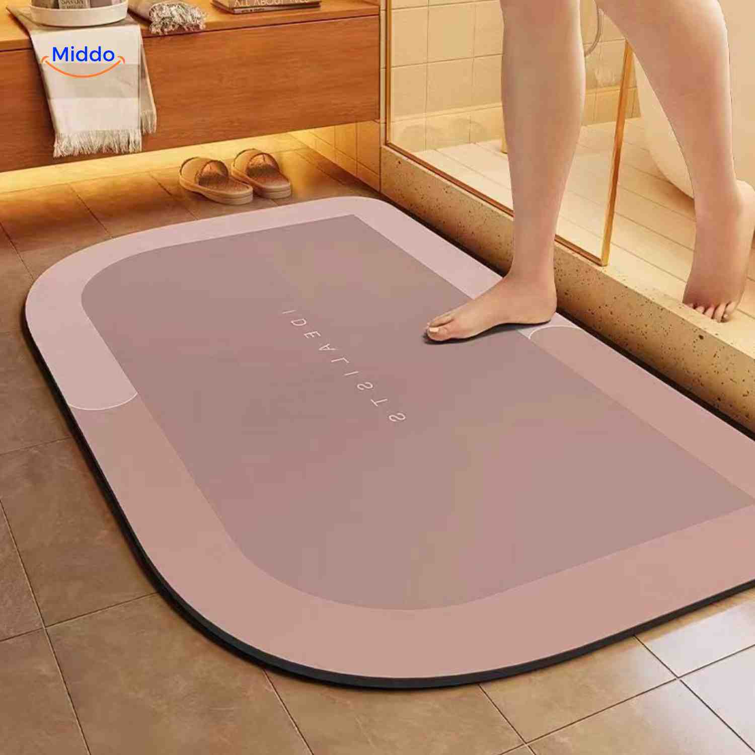 AquaSafe Badmatte | Schnelltrocknend, Rutschfest und Wasserabsorbierend