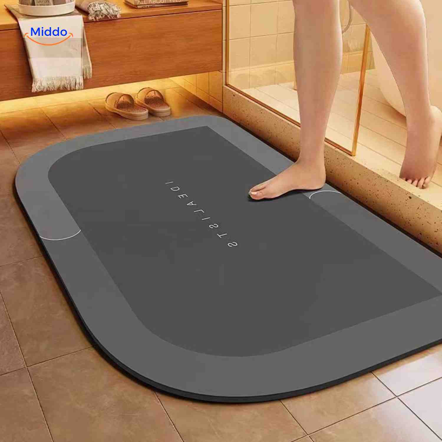 AquaSafe Badmatte | Schnelltrocknend, Rutschfest und Wasserabsorbierend