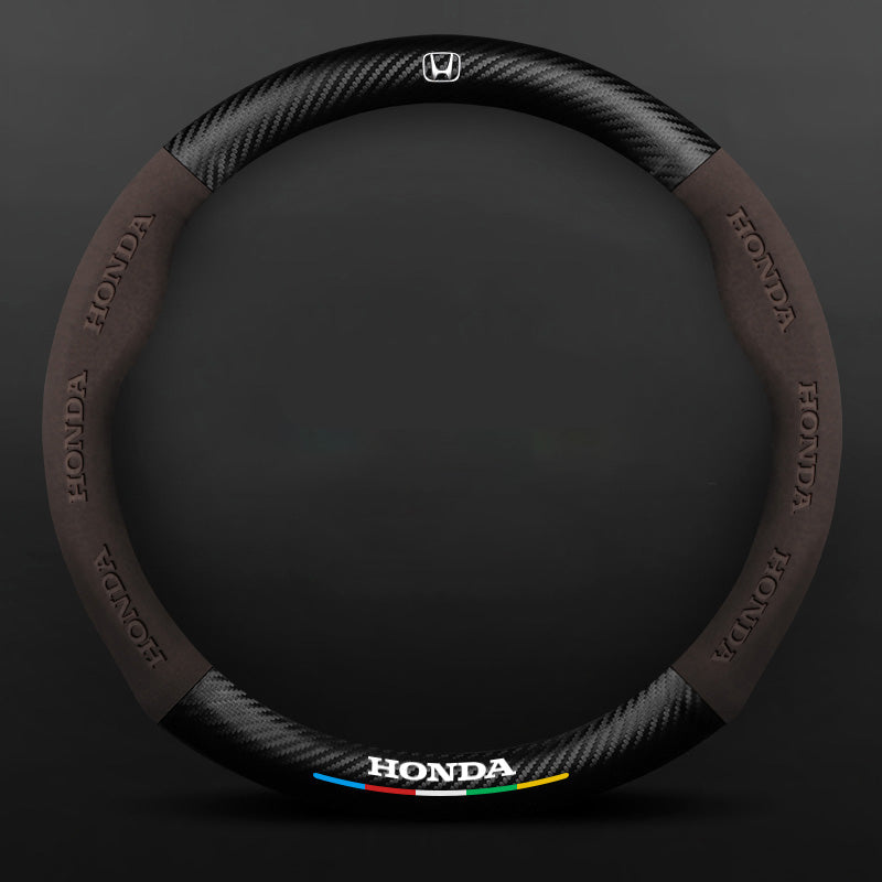 Anti-Rutsch 3D-geprägter Carbon-Leder-Lenkradbezug Universelle Passform