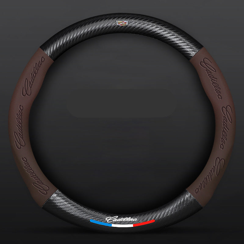 Anti-Rutsch 3D-geprägter Carbon-Leder-Lenkradbezug Universelle Passform
