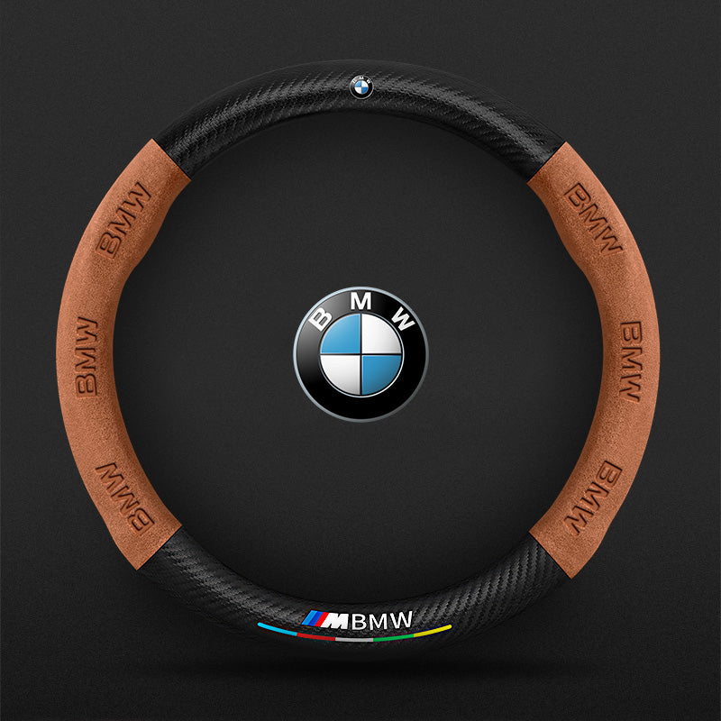 Anti-Rutsch 3D-geprägter Carbon-Leder-Lenkradbezug Universelle Passform