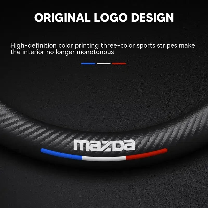 Anti-Rutsch 3D-geprägter Carbon-Leder-Lenkradbezug Universelle Passform