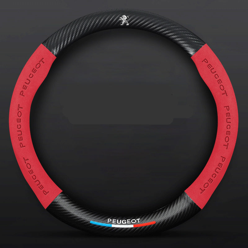 Anti-Rutsch 3D-geprägter Carbon-Leder-Lenkradbezug Universelle Passform