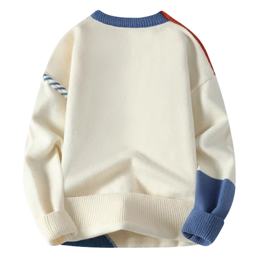 Herren Kabelstrick-Patchwork-Pullover | Texturiertes Design und entspannter Schnitt