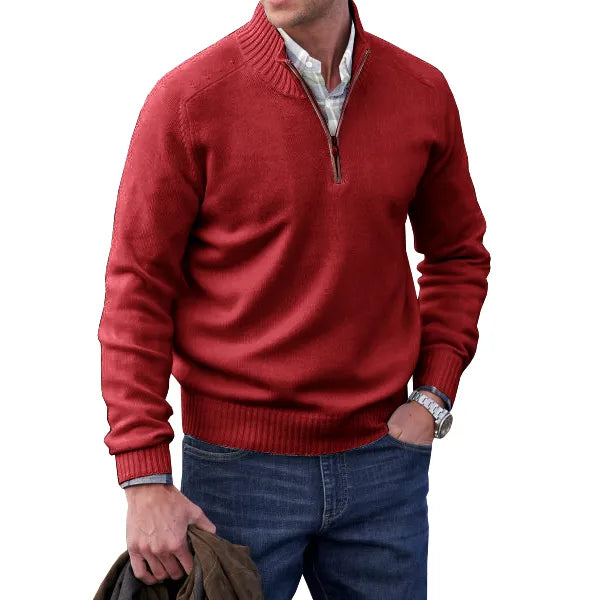 Herren Halb-Zip Strickpullover | Weiches Gefühl und moderner Alltagsstil