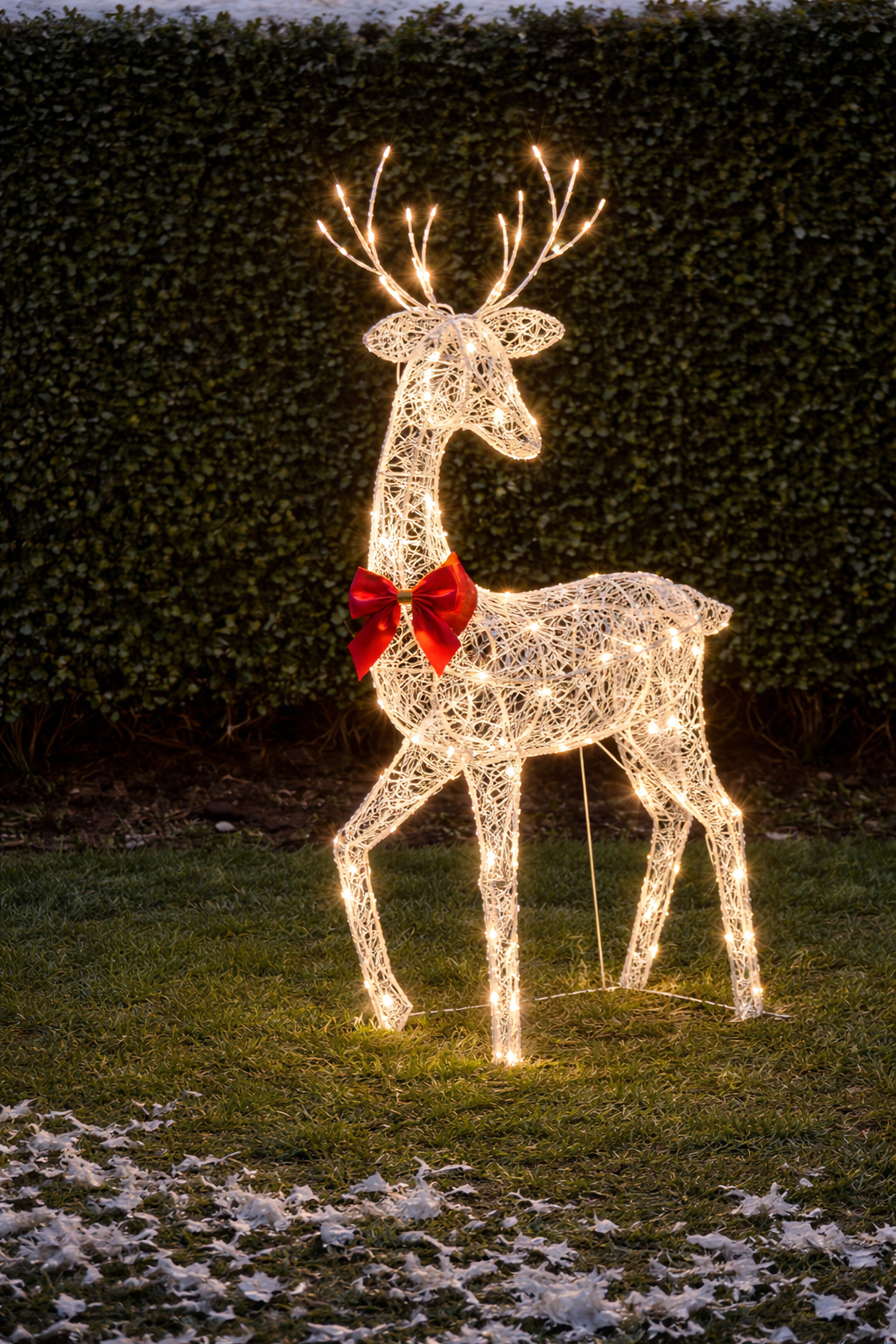 Christmas Reindeer Family Decoration Illuminated Outdoor Rattan Design