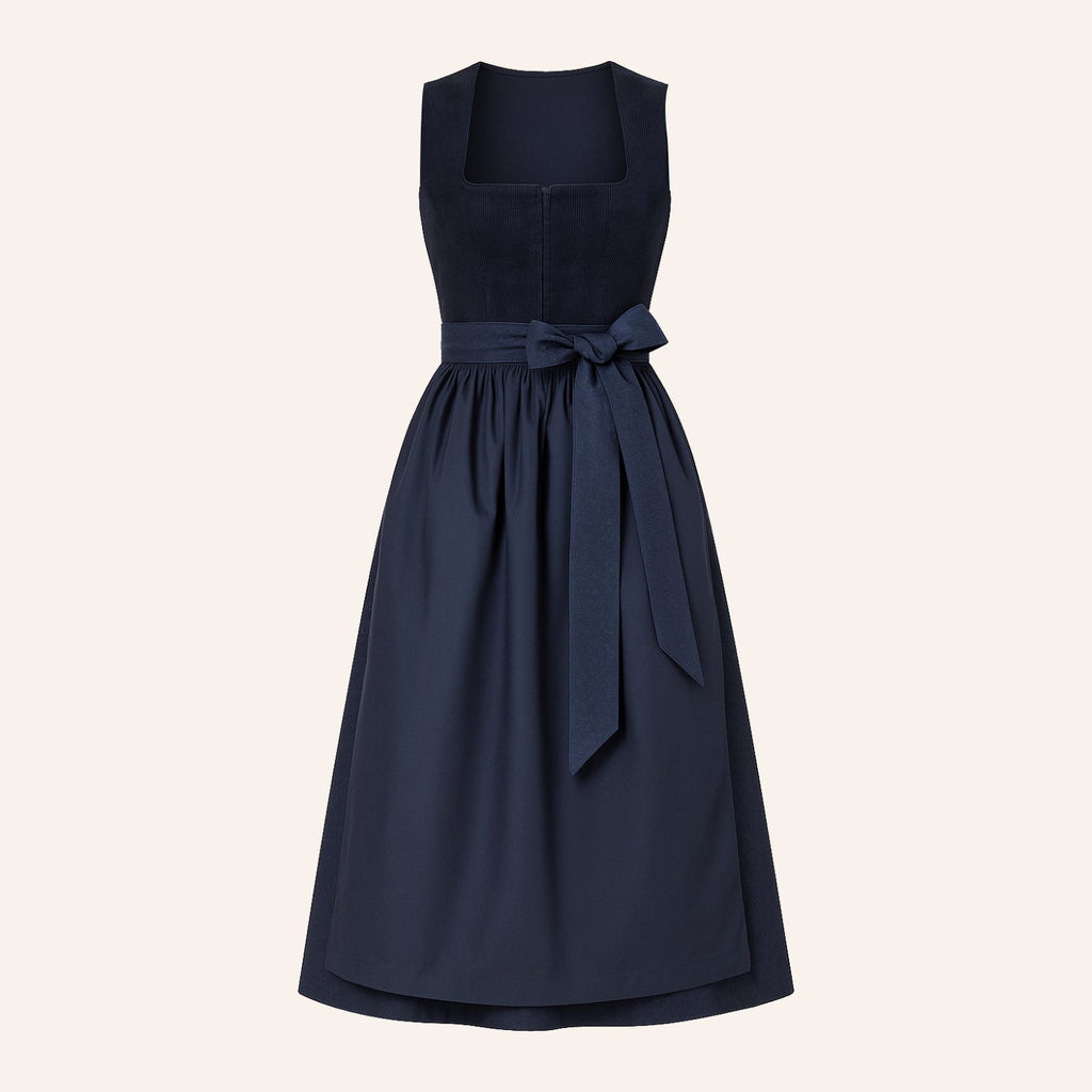 Dirndl Dress Alpenzauber – Navy Blue Women's Dress with Apron for Oktoberfest