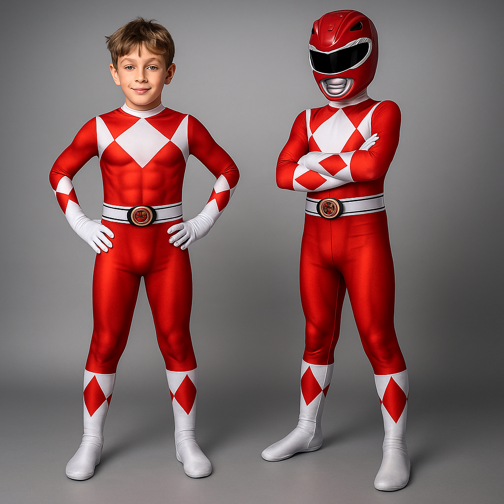 Superhelden Kinderkostüm Stretch-Polyester Cosplay Overall mit Maske