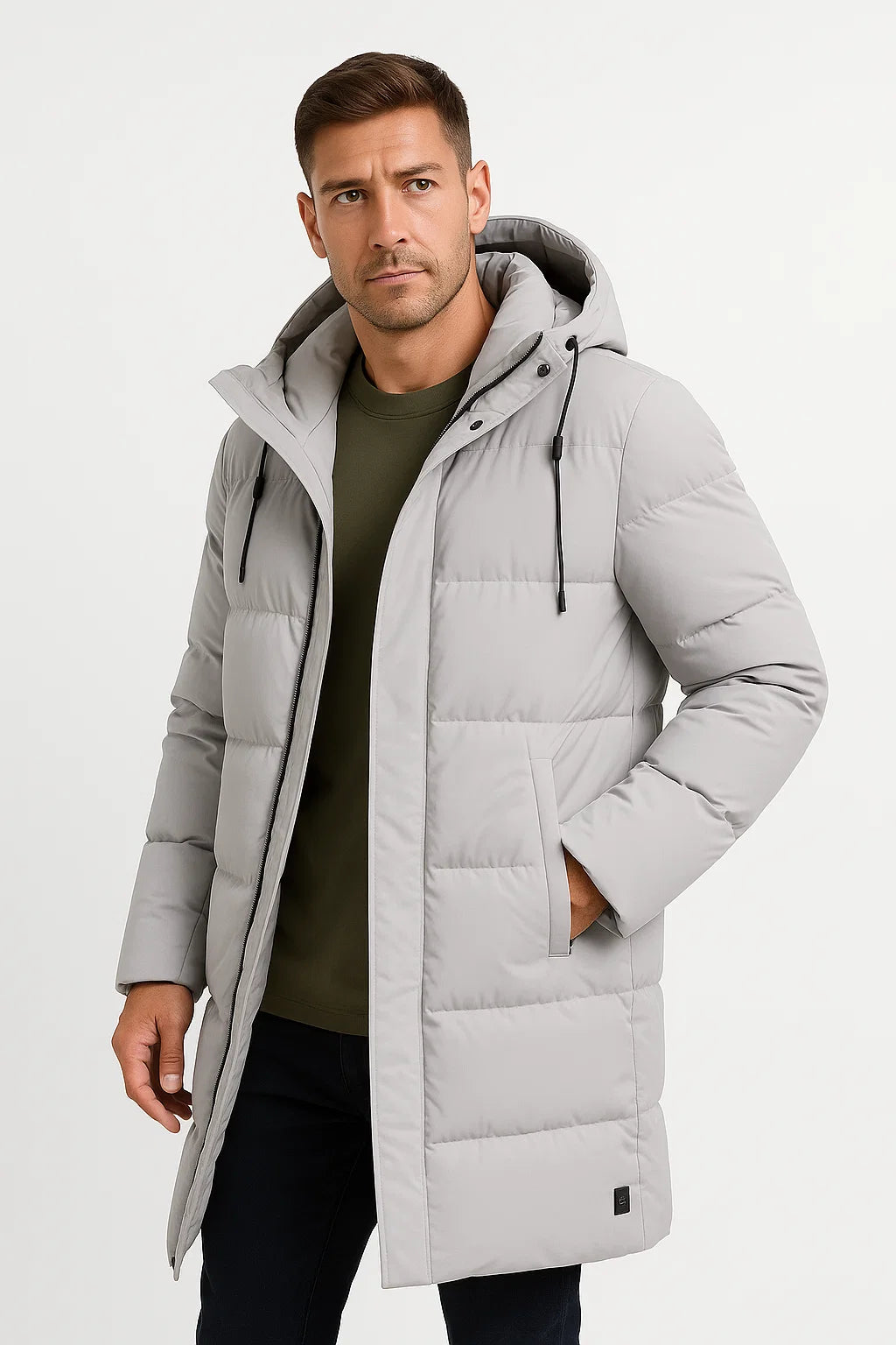 Herren Wasserfester Pufferjacke – Isolierter Wintermantel