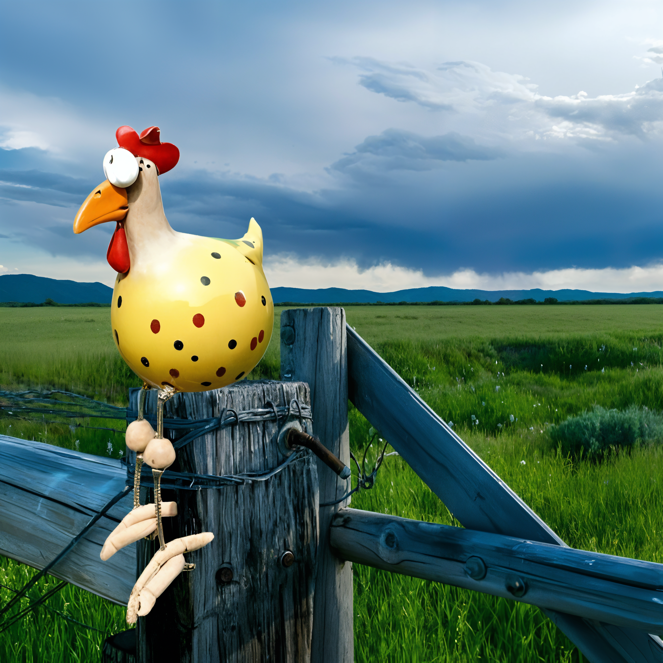 Ripob | Huhn Statue mit großen Augen - Wetterfester Kunstharz - Garten Statue