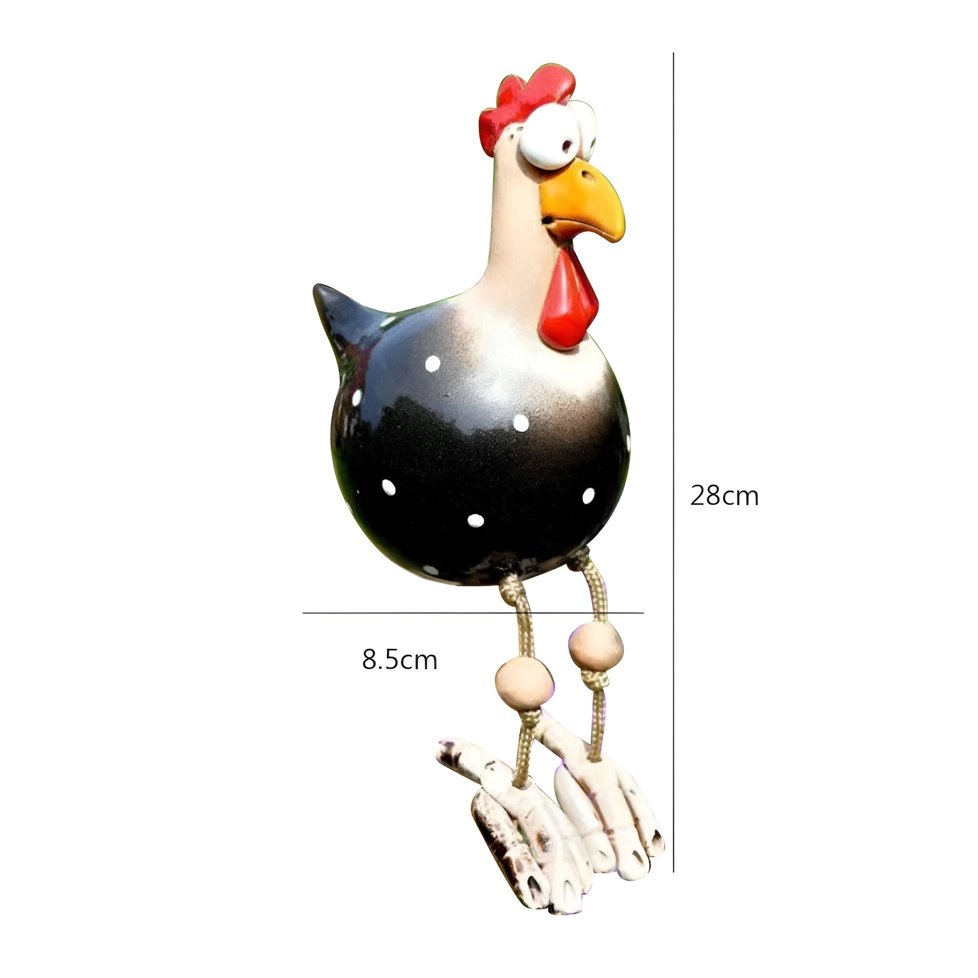 Ripob | Huhn Statue mit großen Augen - Wetterfester Kunstharz - Garten Statue