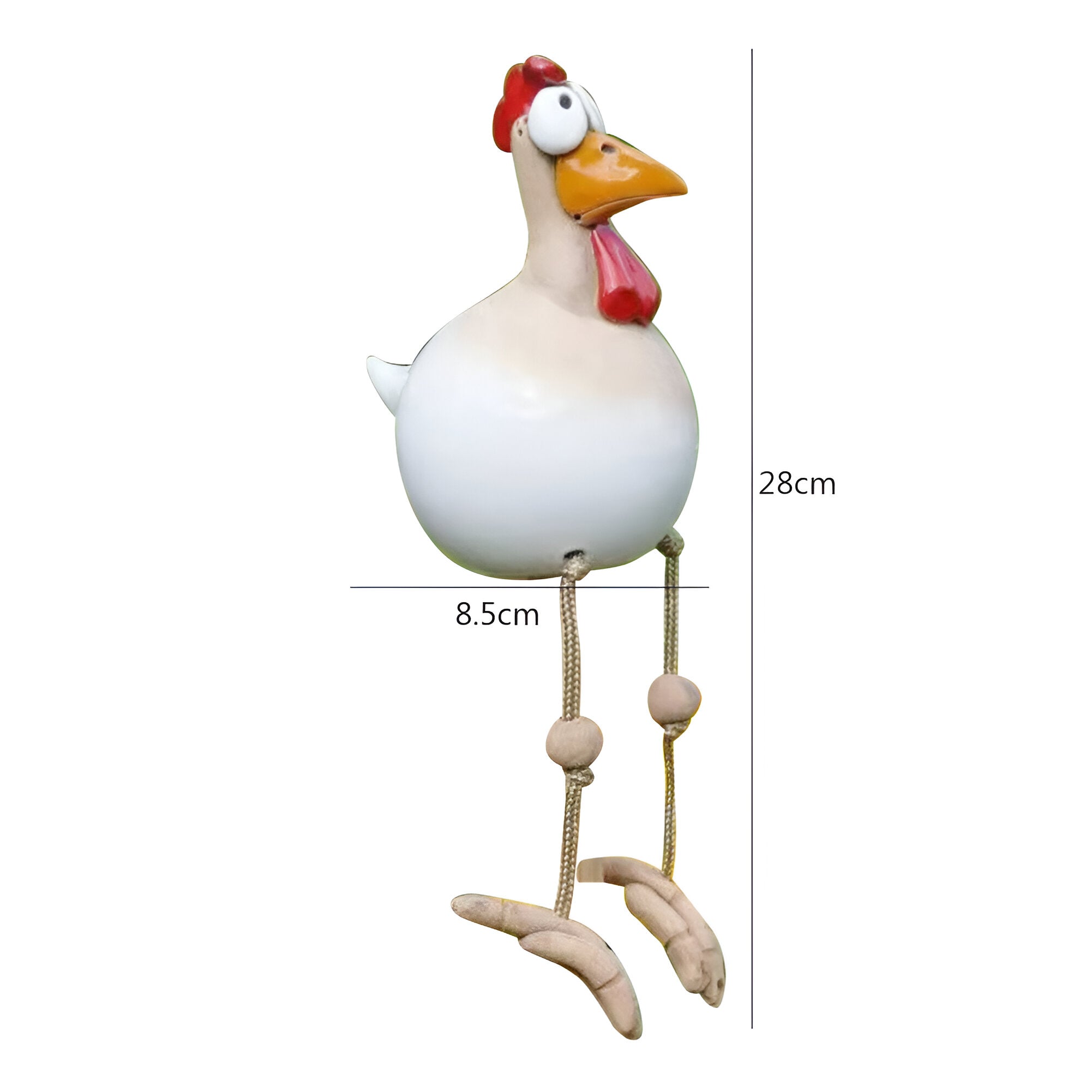Ripob | Huhn Statue mit großen Augen - Wetterfester Kunstharz - Garten Statue