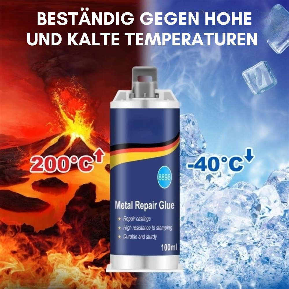 Ripob | Hochleistungs-Metallreparaturkleber | Industrieller Kleber für Gusseisen, Stahl & Aluminium | Hitzebeständig & Wasserfest | 100ml Flüssigmetall-Reparaturset | Silber