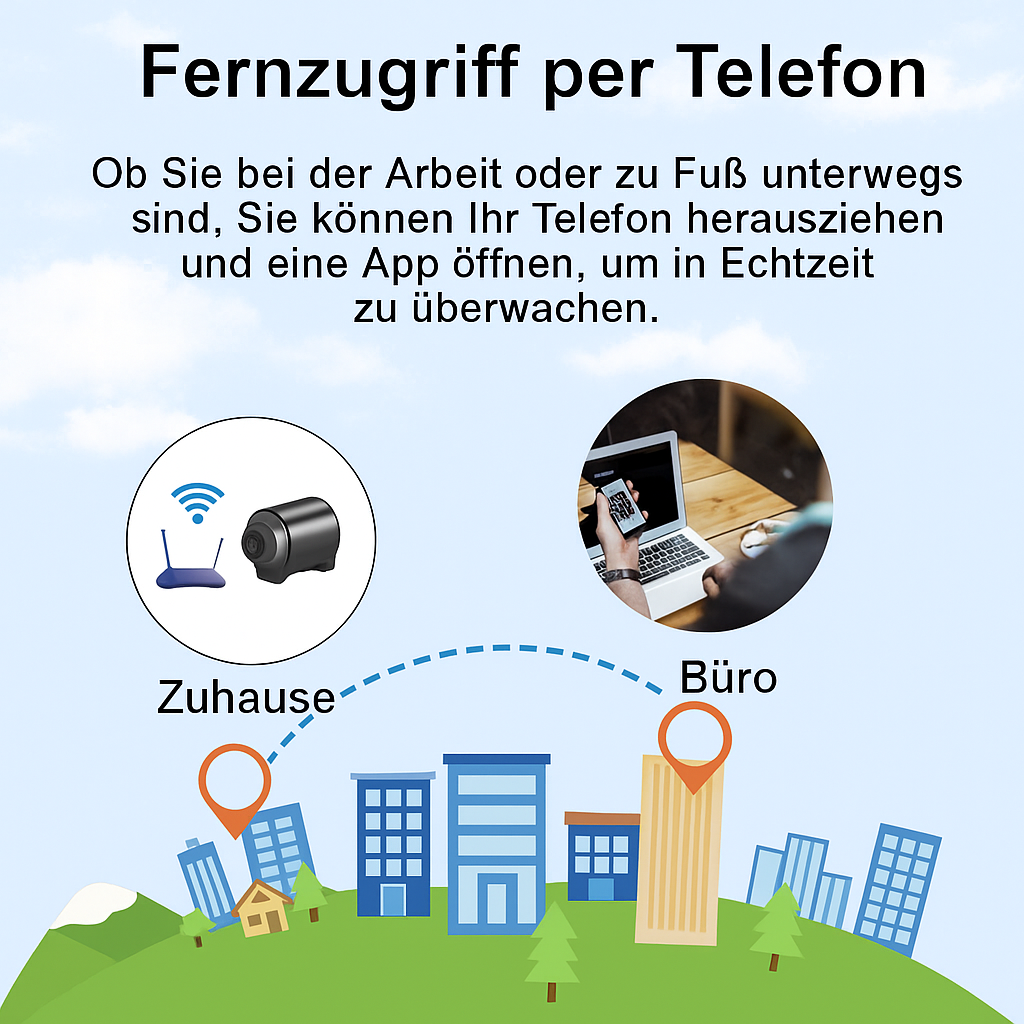 Mini-Überwachungskamera Wi-Fi Nachtsicht Bewegungserkennung